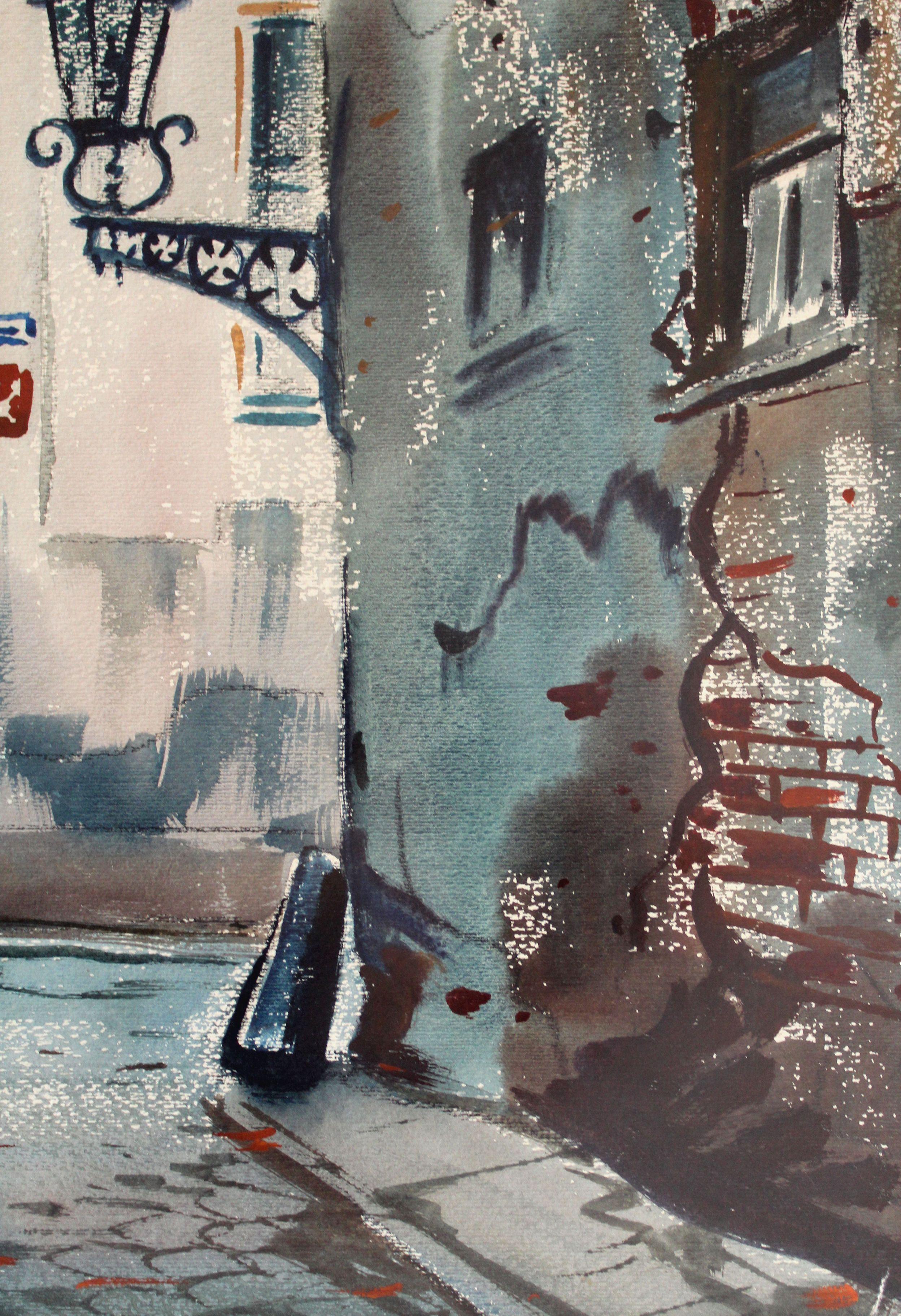 Old Town. 1965, watercolor on paper, 70 x 54 cm

Through the use of watercolors on paper, the artist has created a nostalgic and picturesque portrayal of the landscape, inviting viewers to immerse themselves in the beauty of the old town's