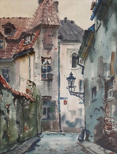 Old Town. 1965, aquarelle sur papier, 70 x 54 cm