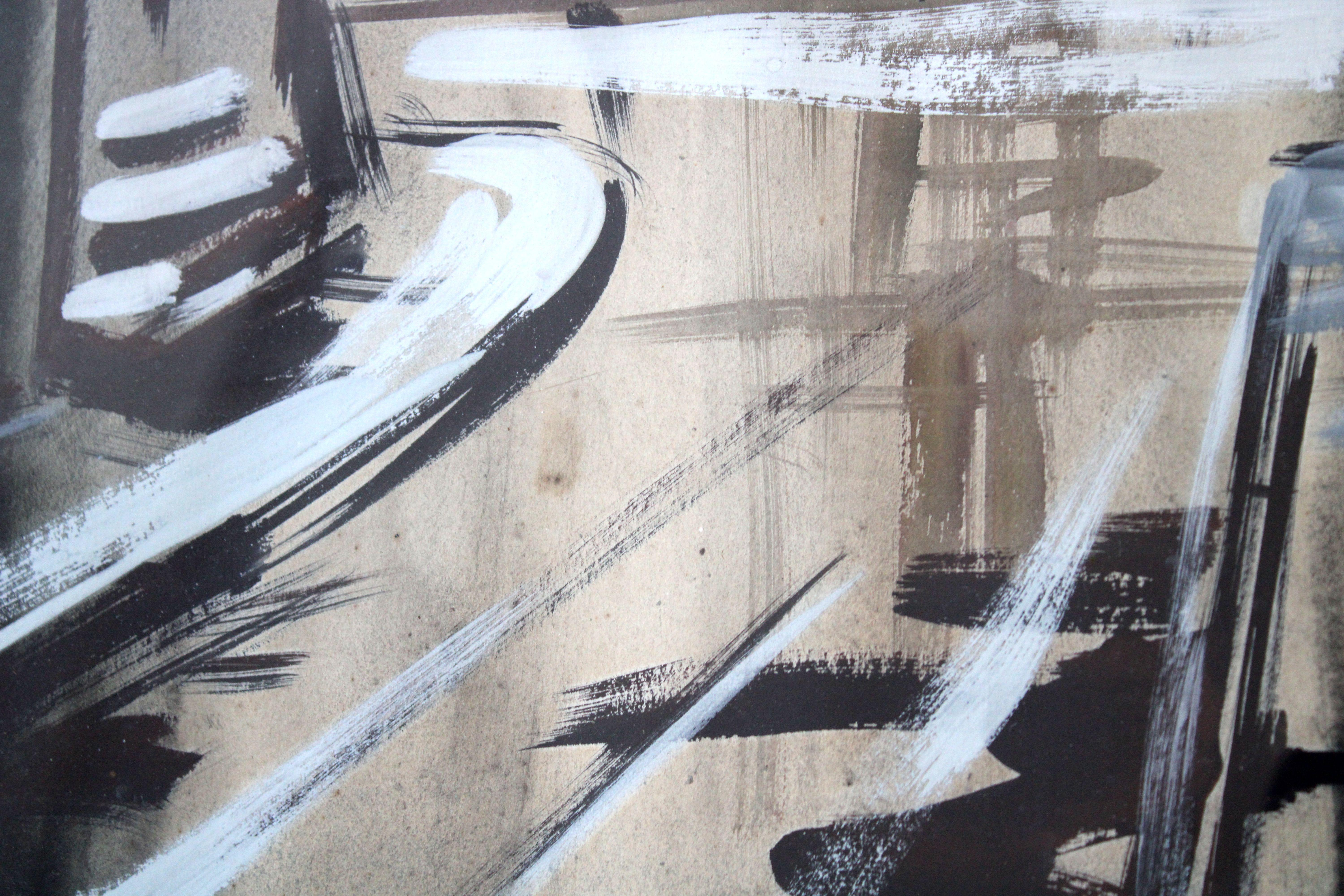 Ciudad vieja. 1978, papel, acuarela, 98x74 cm - Interior Painting Negro de Janis Brekte