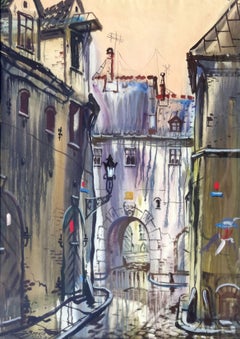 Casco antiguo  1983, papel, acuarela, 85x60 cm