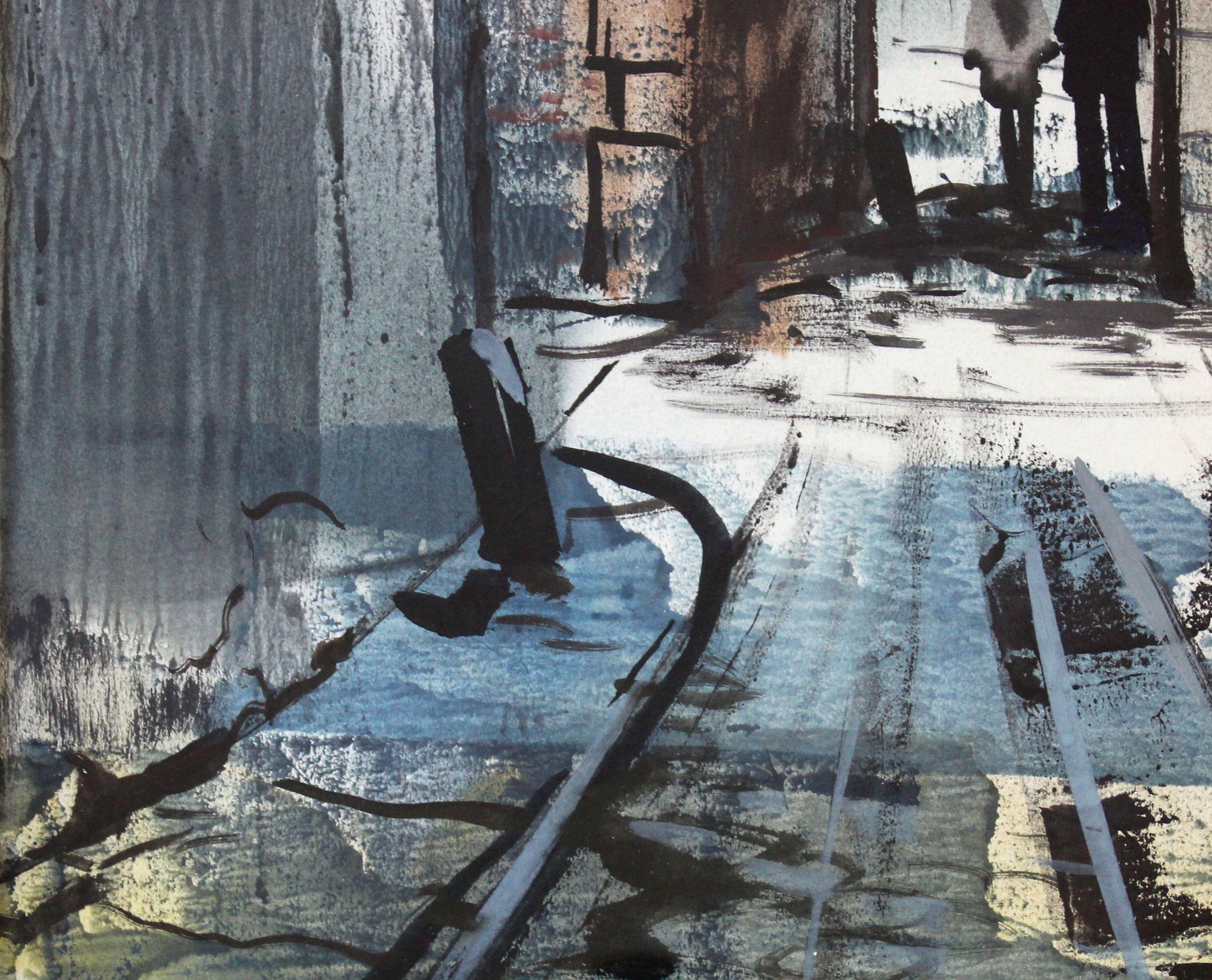 Alte Stadt.  1983. Aquarell, Acryl auf Papier, 76x56 cm im Angebot 2