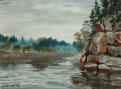 Olinkalns, paper/watercolor, 54x75 cm, 1971.