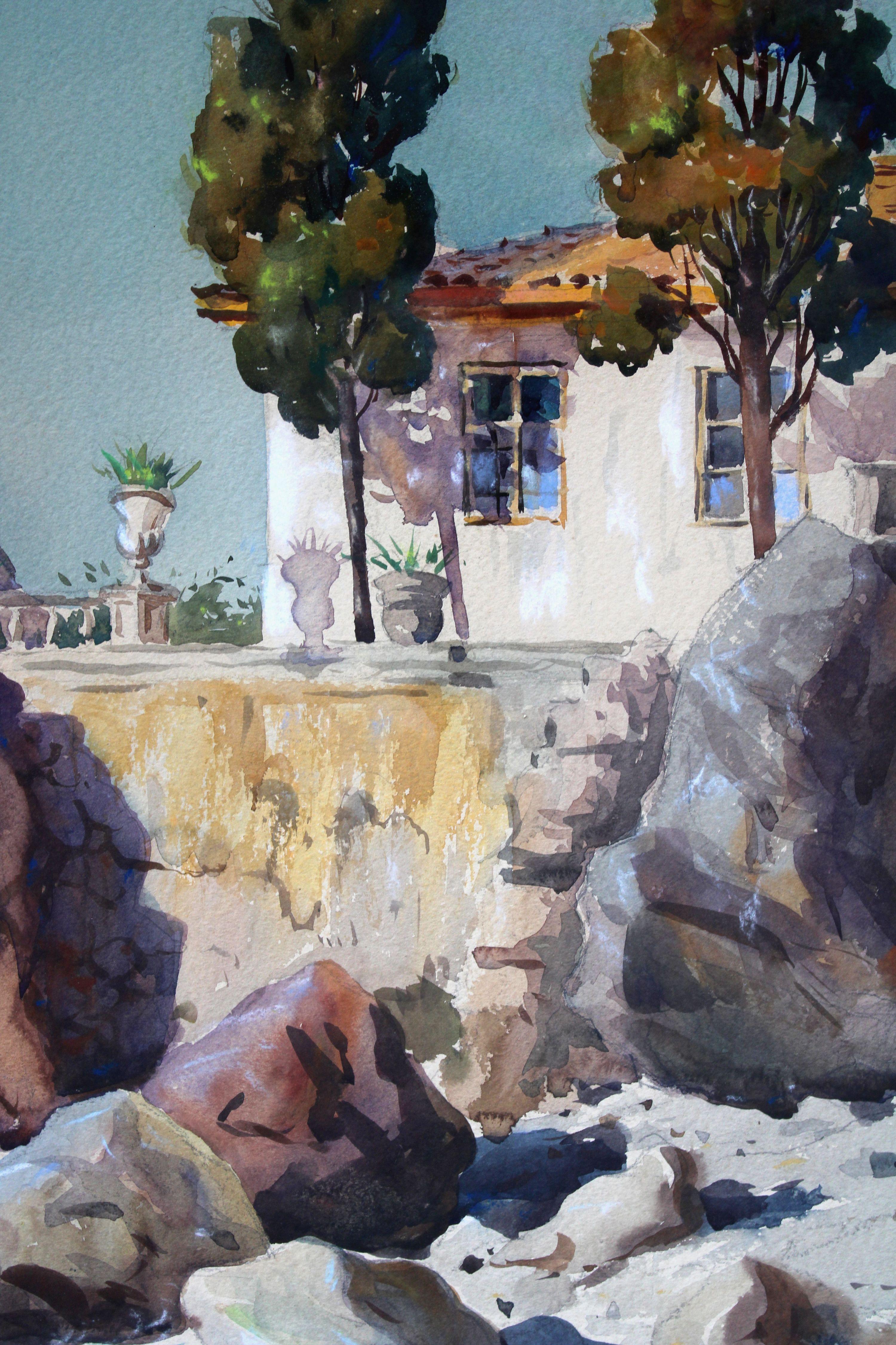 En la costa del Mar del Sur 1956, papel, acuarela, 63x50 cm

Janis Brekte (1920.15.VIII - 1985.27.XII)
Janis Brekte recibió su primera formación artística en los cursos de dibujo de K. Brencens (1936 - 39).
Estudió en la Academia de Arte de Letonia