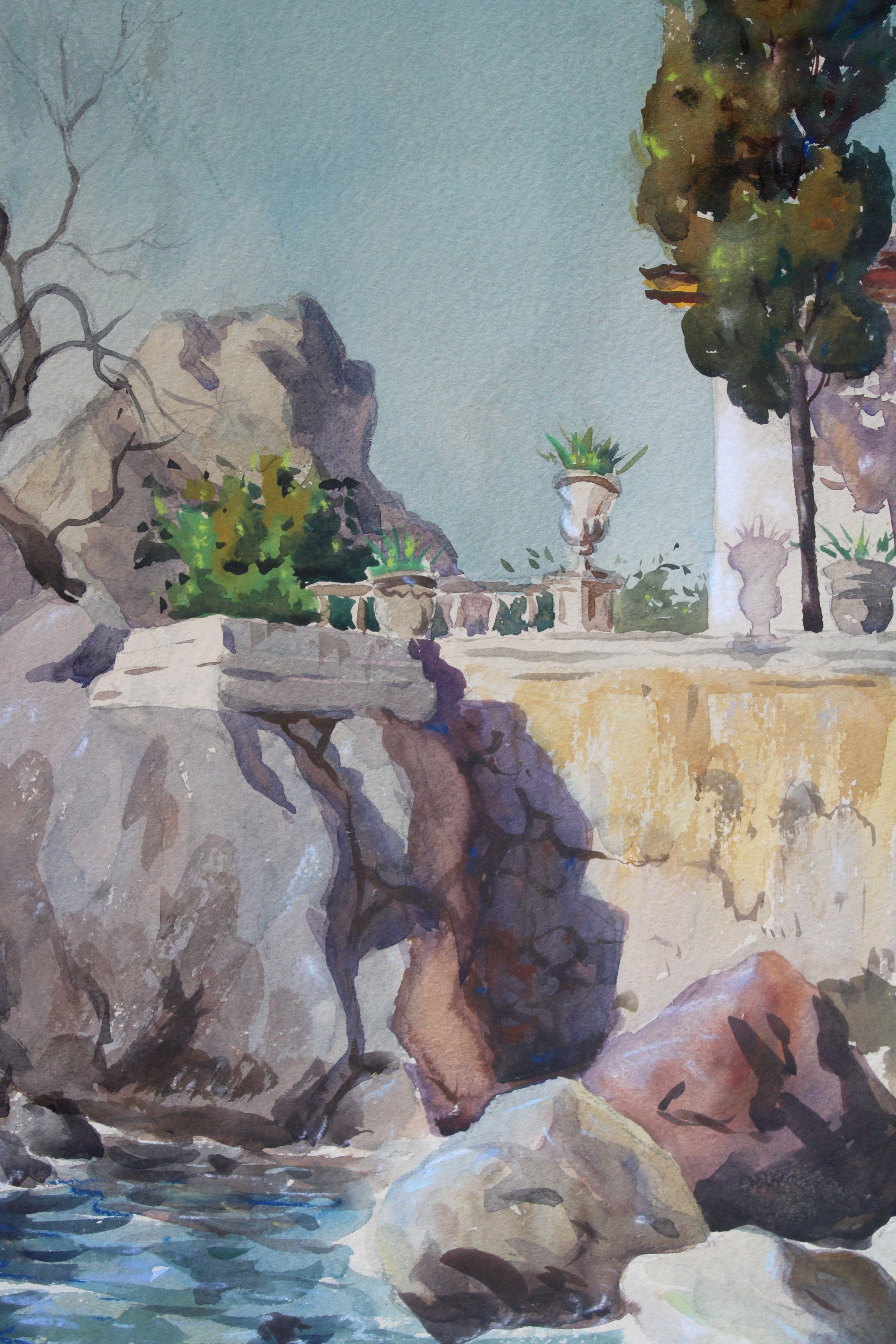 En la costa del Mar del Sur 1956, papel, acuarela, 63x50 cm 1