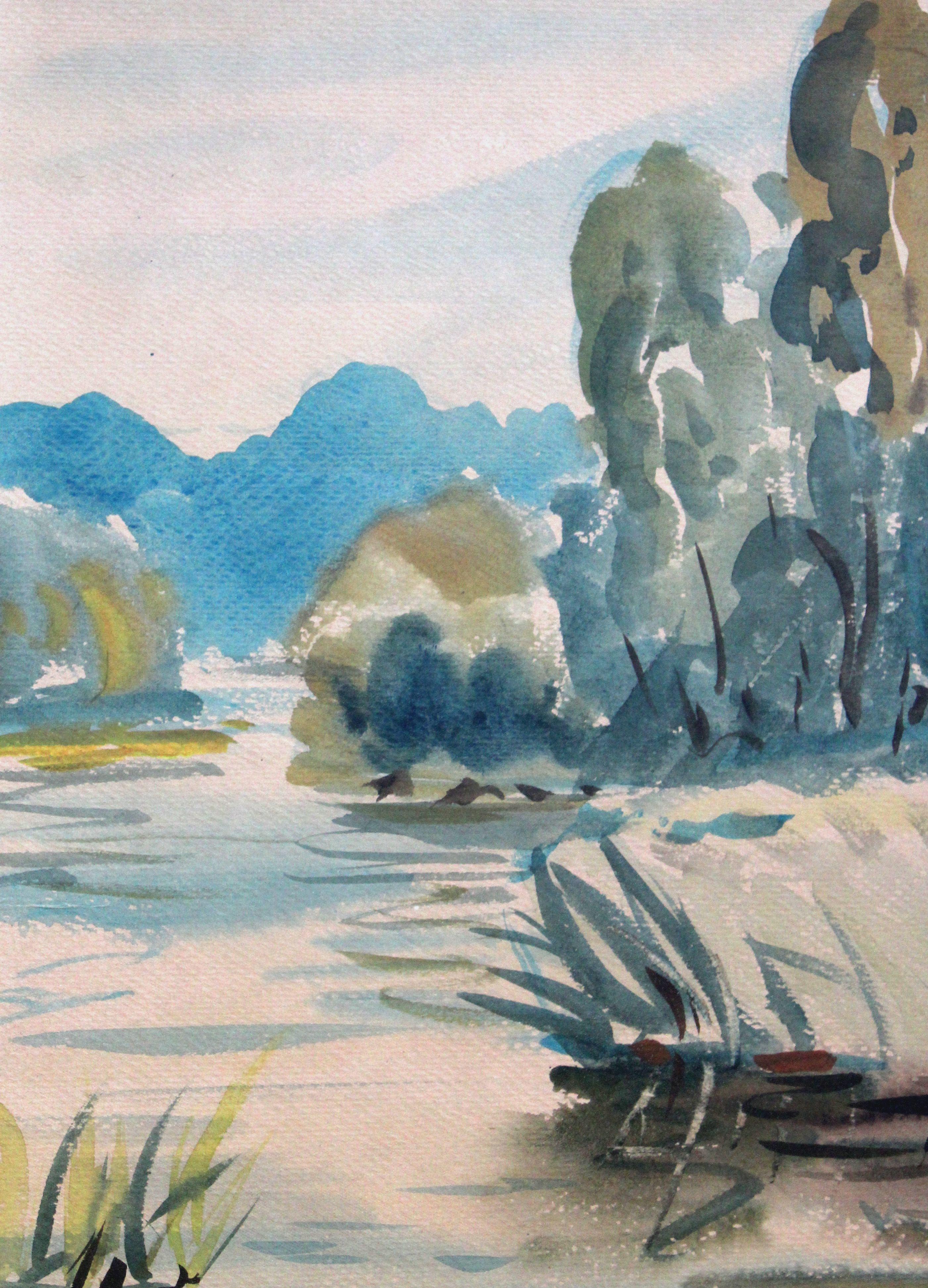 River. 1960, watercolor on paper, 43x61 cm

Janis Brekte (1920.15.VIII – 1985.27.XII)
Janis Brekte his first artistic education got in drawing courses of K. Brencens (1936 – 39).
He studied in Latvia Art academy (1940 – 48) and his pedagogues were