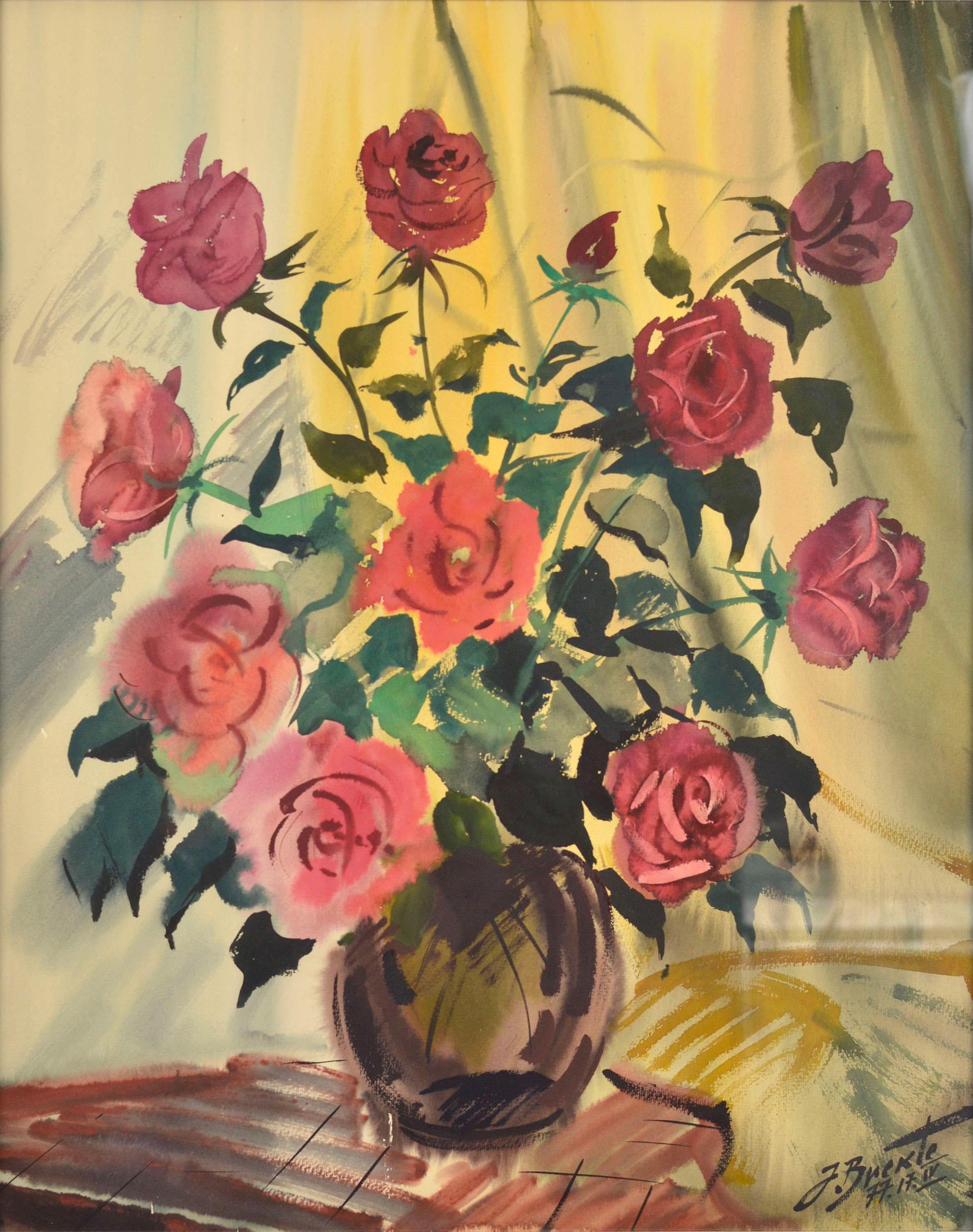 Blumenstillleben. 1977. Papier, Aquarell, 74 × 60 cm. Unterzeichnet