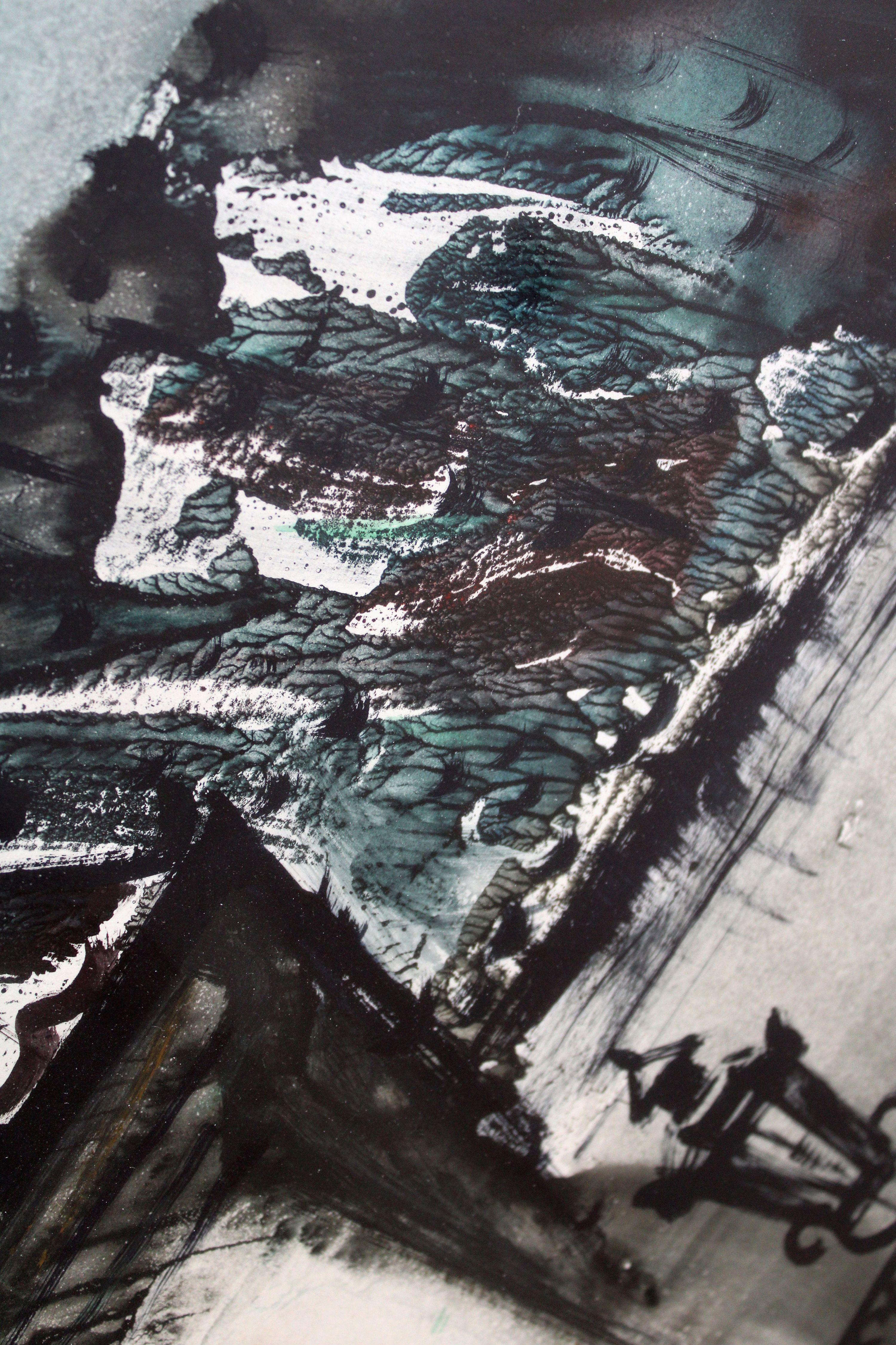 Swedish Gate evening. 1972, paper, watercolor, 60, 5 x 42, 5 cm For Sale 4