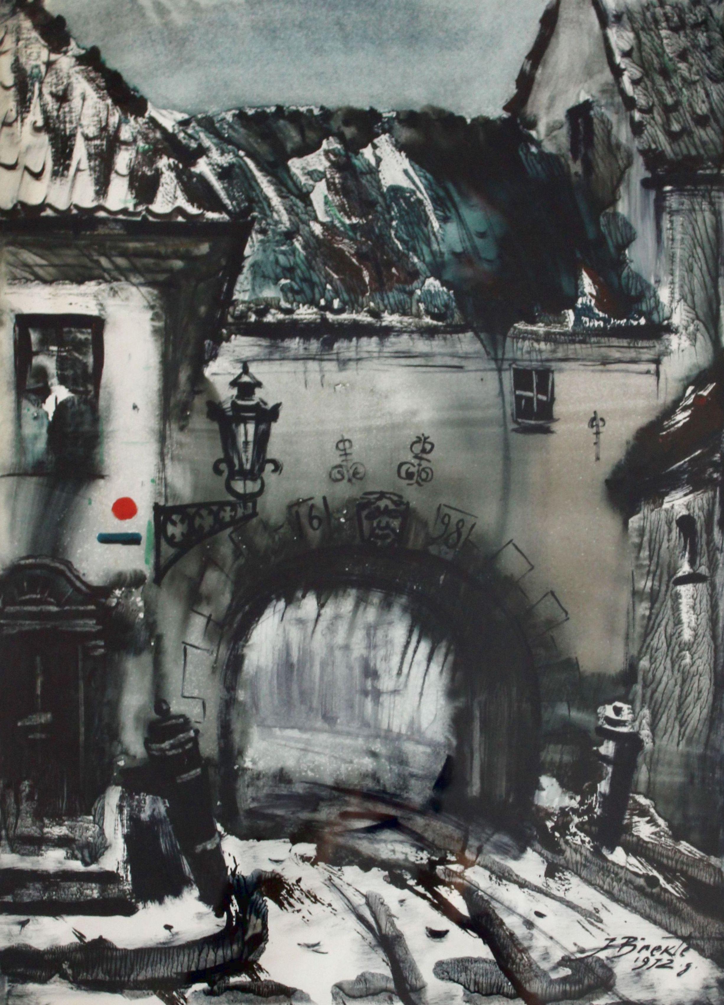 Atardecer en la Puerta de Suecia. 1972, papel, acuarela, 60, 5 x 42, 5 cm