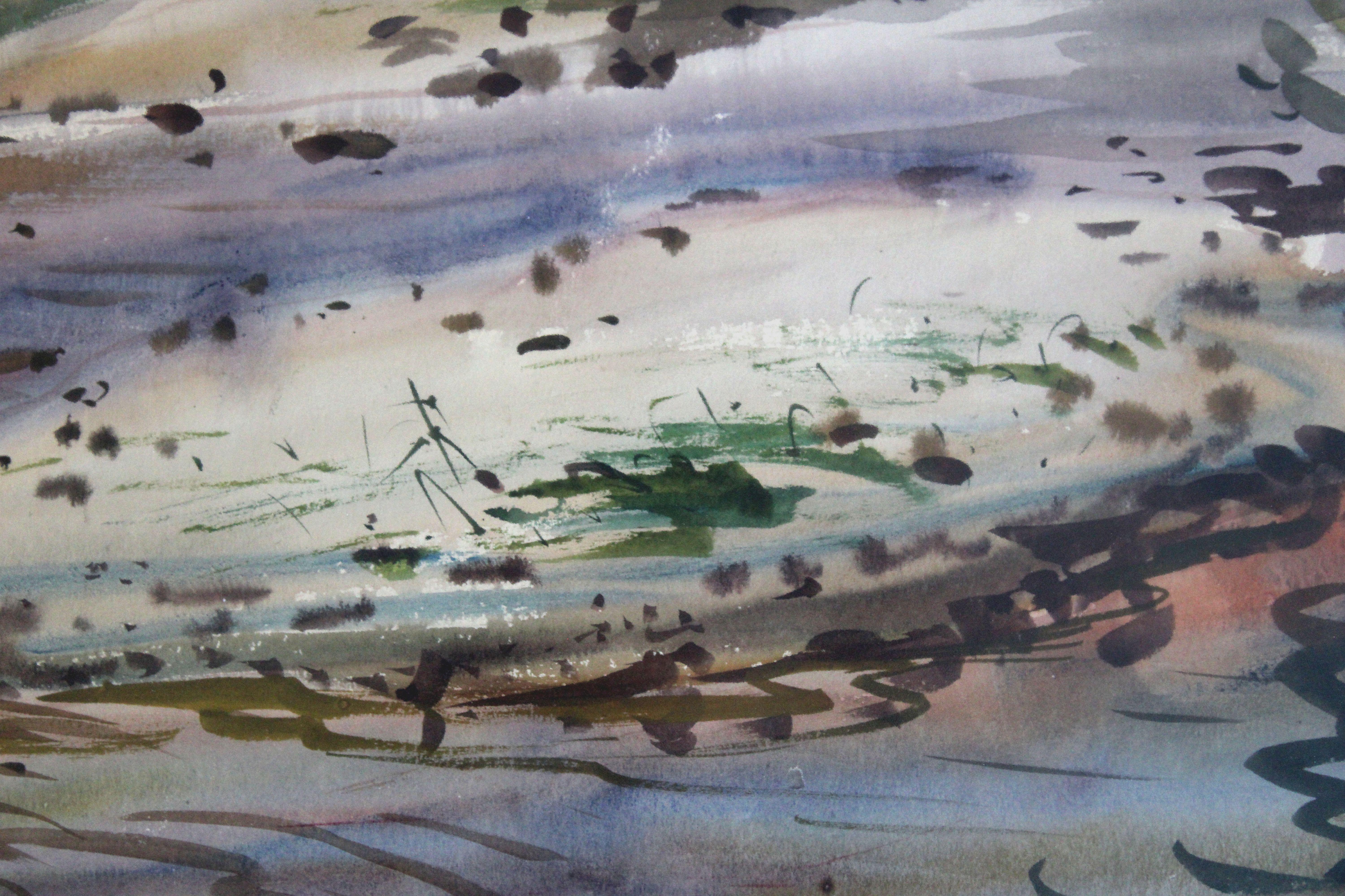 The old dam. 1959, Karton, Aquarell, 68x54 cm im Angebot 3