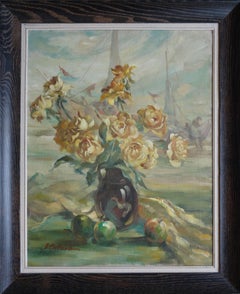 Still life with roses. Canvas, oil, 71x56 cm