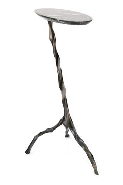 Janis Drink Table with Nero Marquina Marble Top by Fakasaka Design