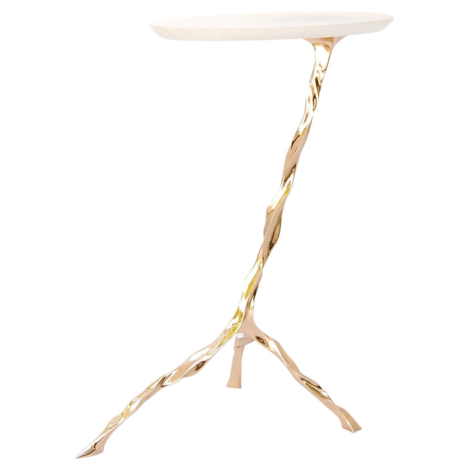 Janis Drink Table with Onyx Top by Fakasaka Design For Sale