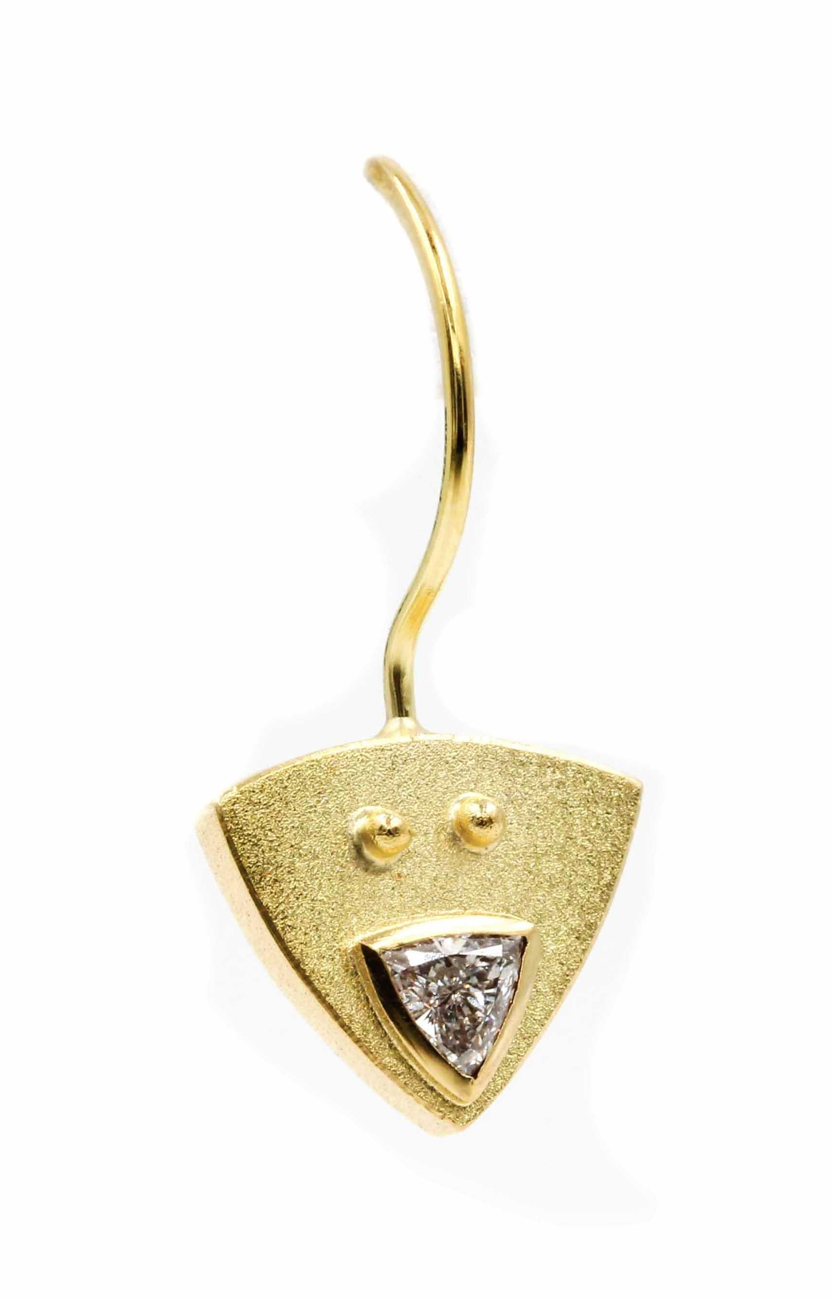 Contemporary Janis Kerman, 18 Karat Gold and Diamond Earrings For Sale