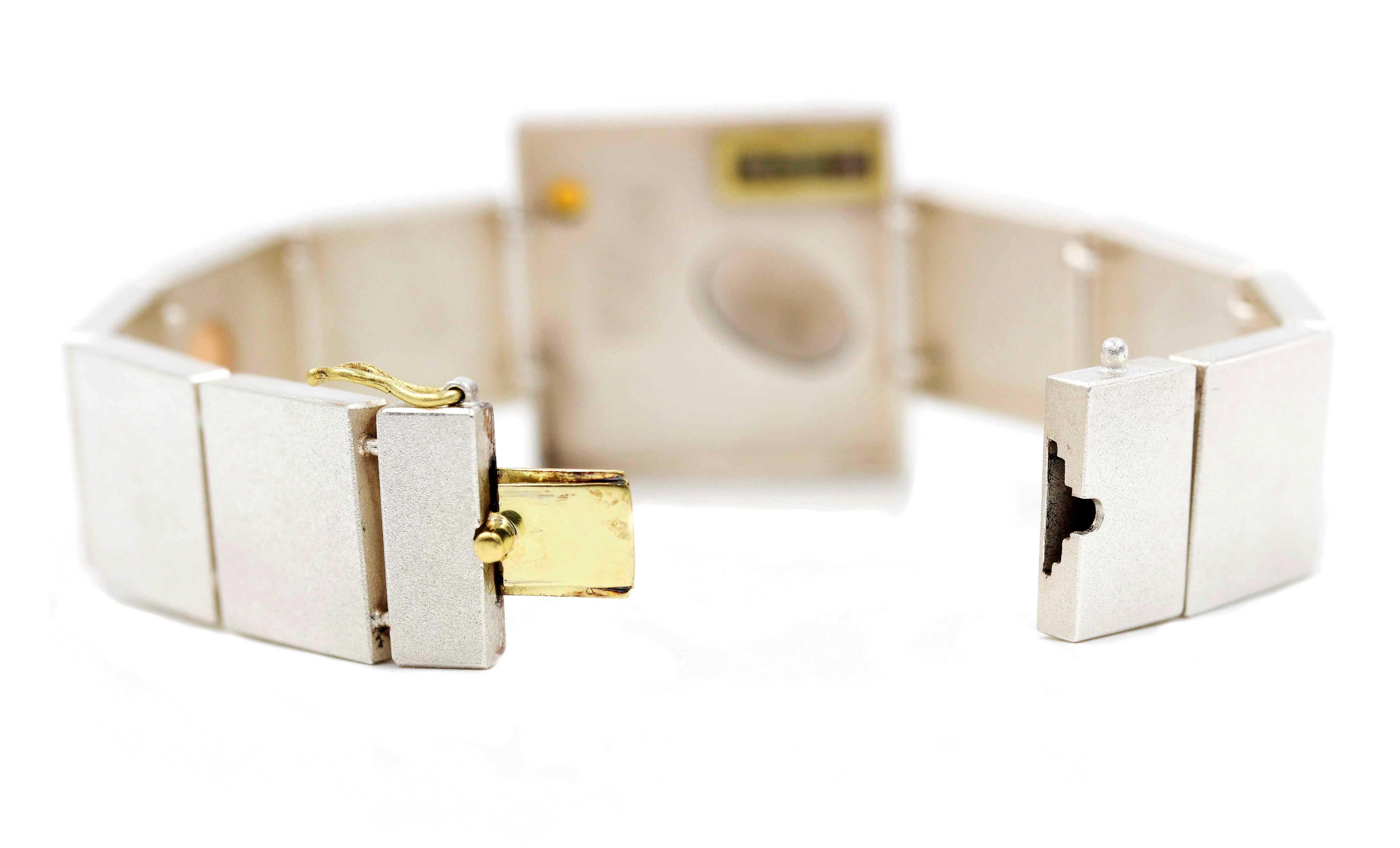Women's Janis Kerman, Gold Silver Gem Stone Bracelet For Sale