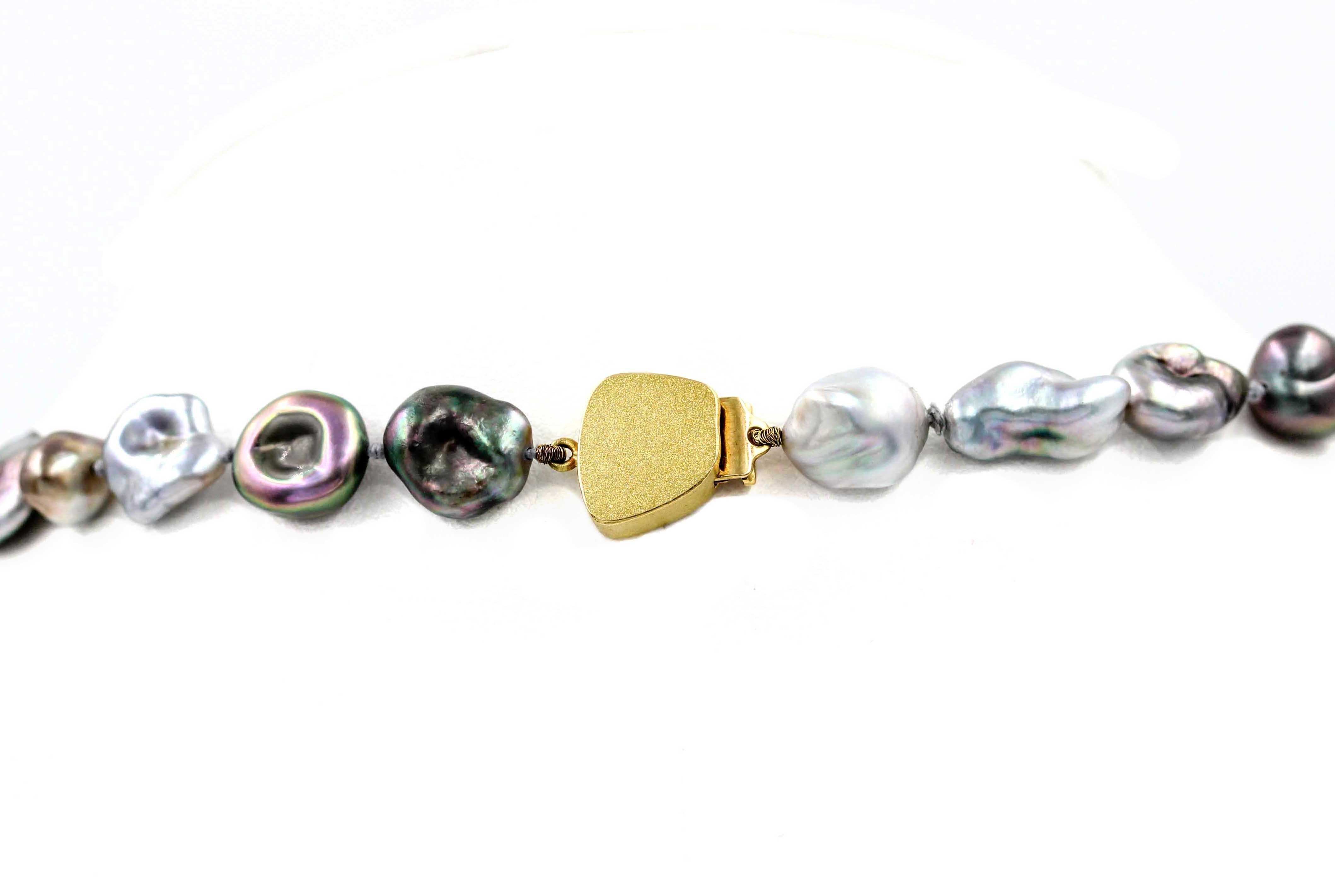 Janis Kerman, Keshi Pearl and Gem Stone Necklace In New Condition For Sale In Santa Fe, NM