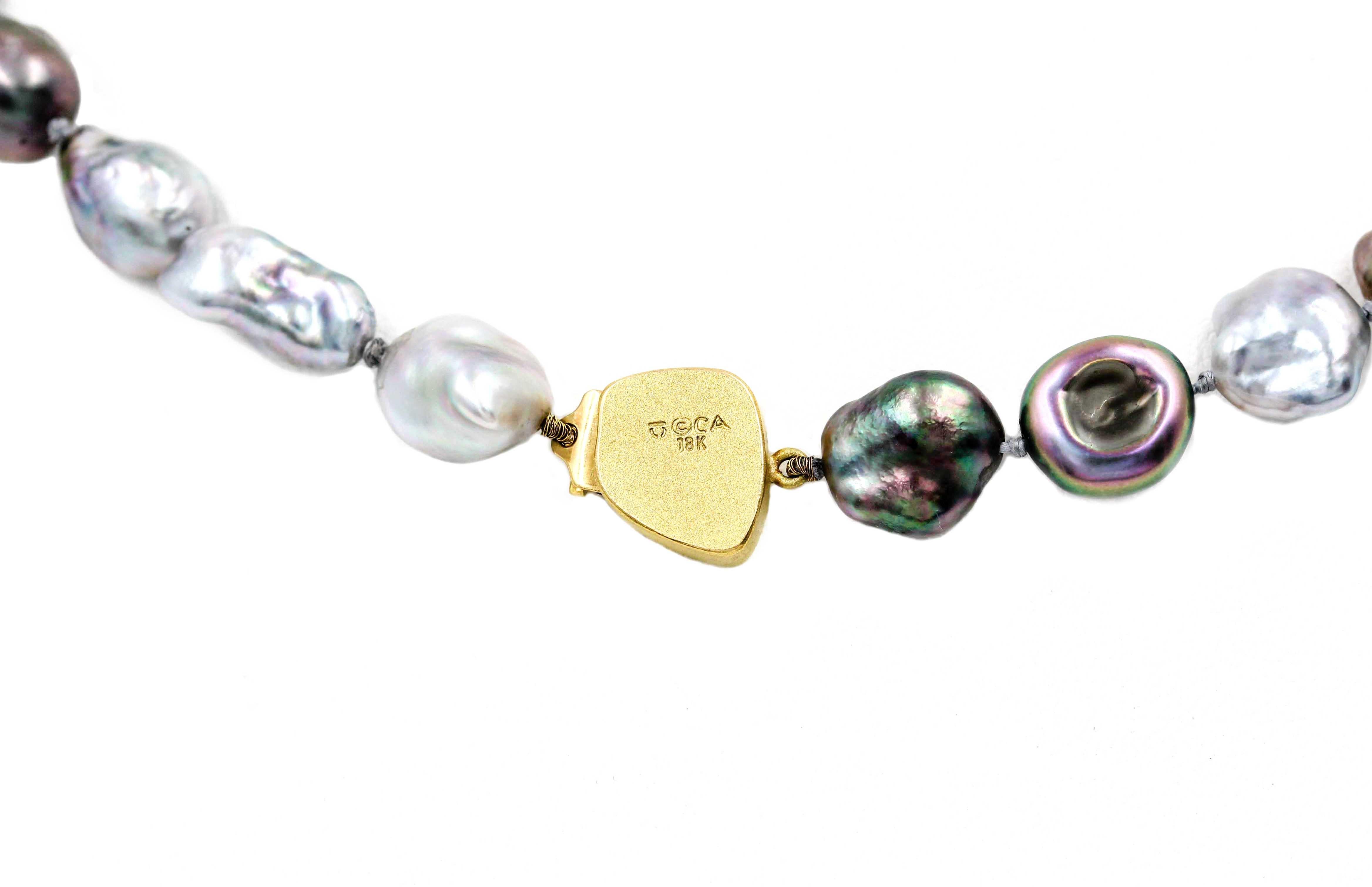 Janis Kerman, Keshi Pearl and Gem Stone Necklace im Angebot 1
