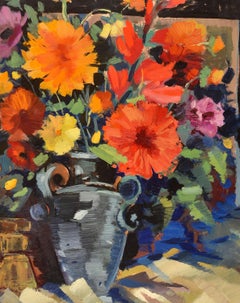 Still life with Flowers. 1969, plywood, oil, 80x65 cm