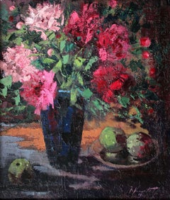 Natura morta con peonie. 1969, compensato, olio, 68x59 cm