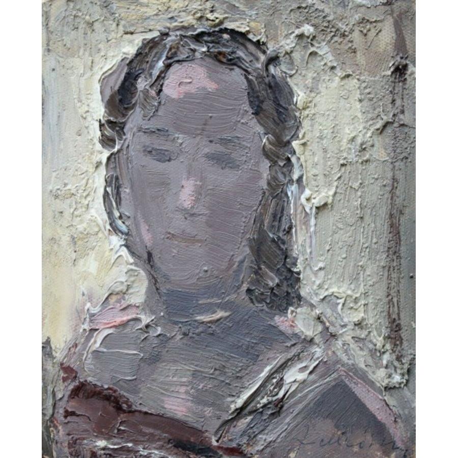 Ritratto di donna. Cartone, olio, 16,7x13,8 cm