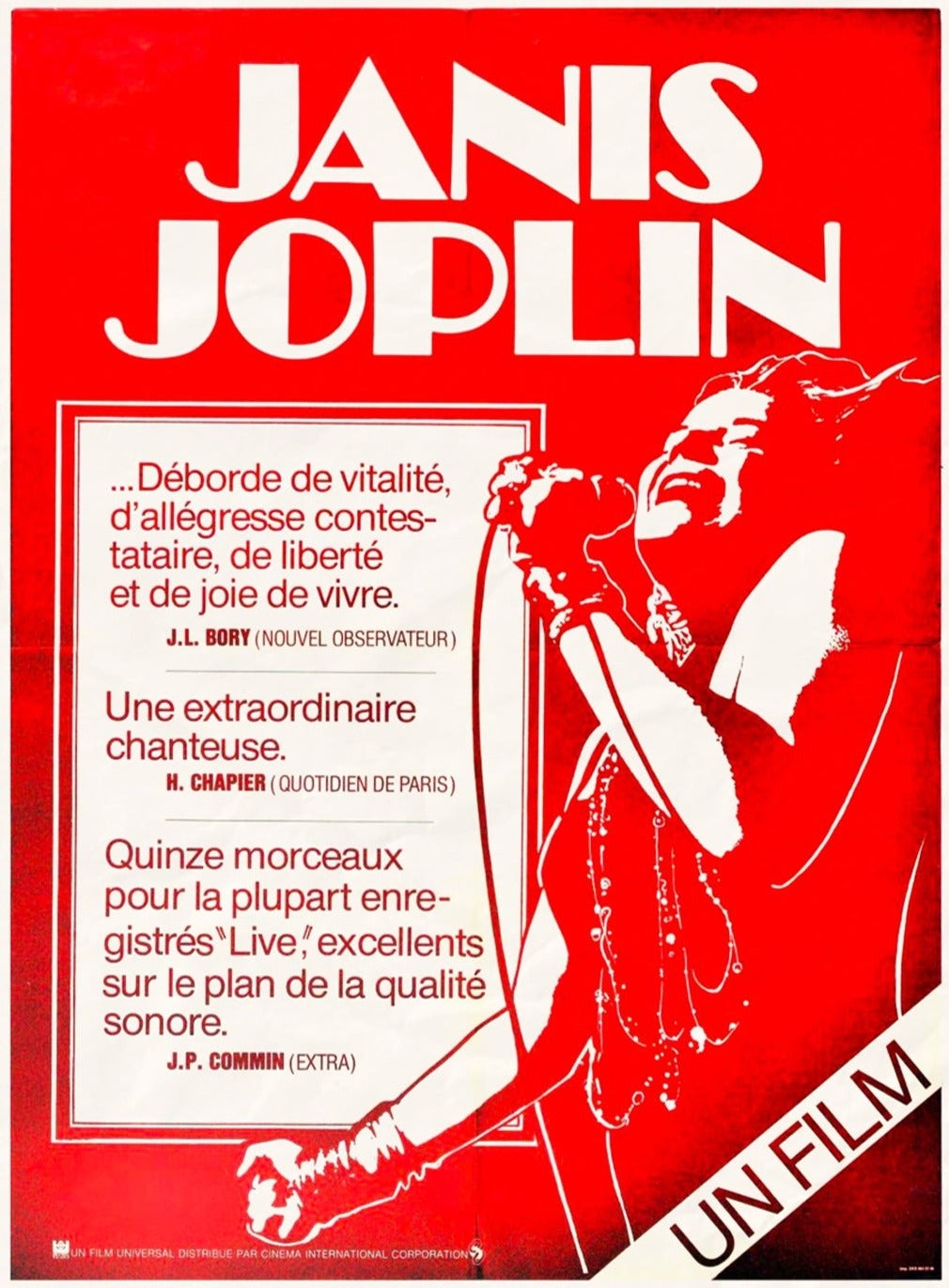 Janis Original Poster, 1974 For Sale