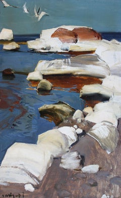 Pierres de la côte. huile sur carton, 80 x50 cm