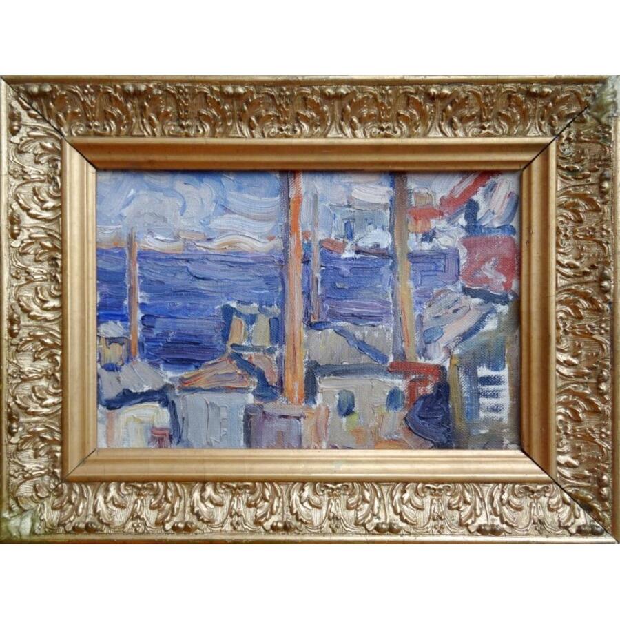 Costa. Tela, olio, 16x22 cm - Painting di Janis Pupols