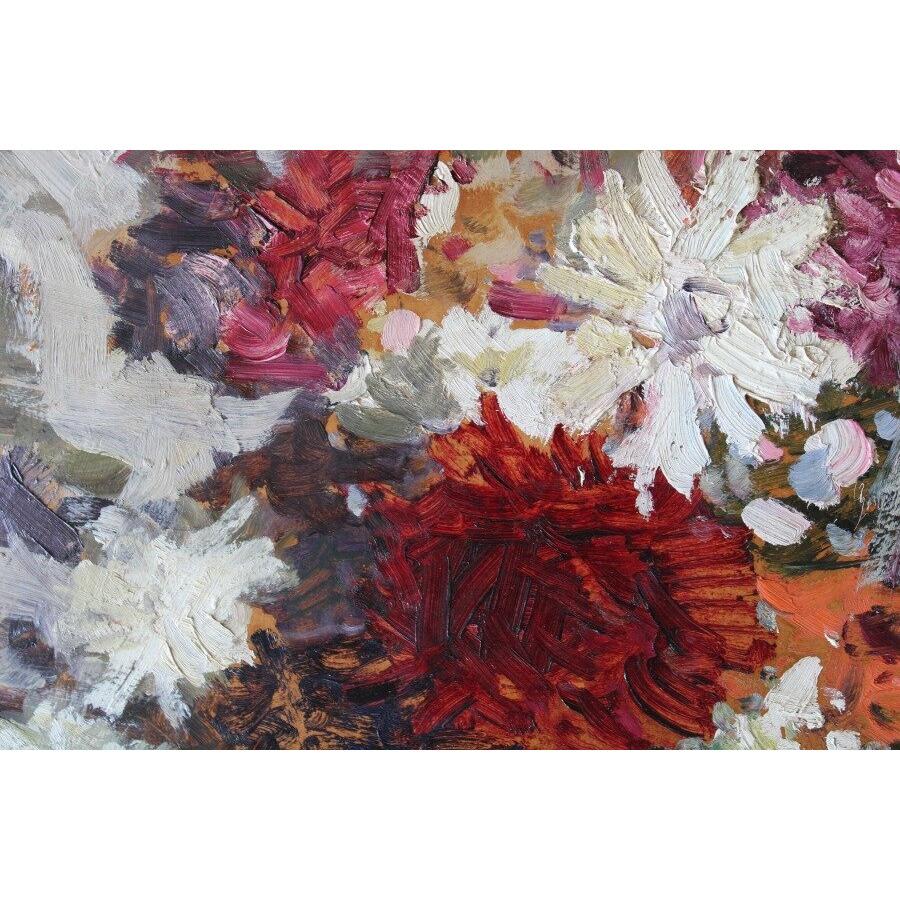 Flores en jarrón. 1931. Óleo sobre cartón 45x50 cm - Painting Expresionista de Janis Pupols