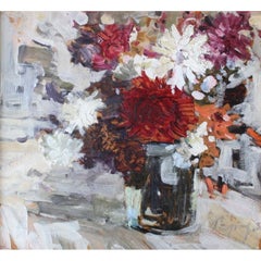 Fleurs dans un vase. 1931. Huile sur carton 45x50 cm