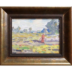 Dans la prairie. 1931. Huile sur toile, 25 x 34 cm