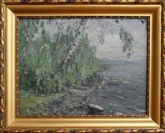 Lake coast. Oil on board, 35.5x47.5 cm