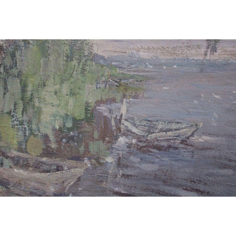 Costa del lago. Óleo sobre tabla, 35,5x47,5 cm en venta 4