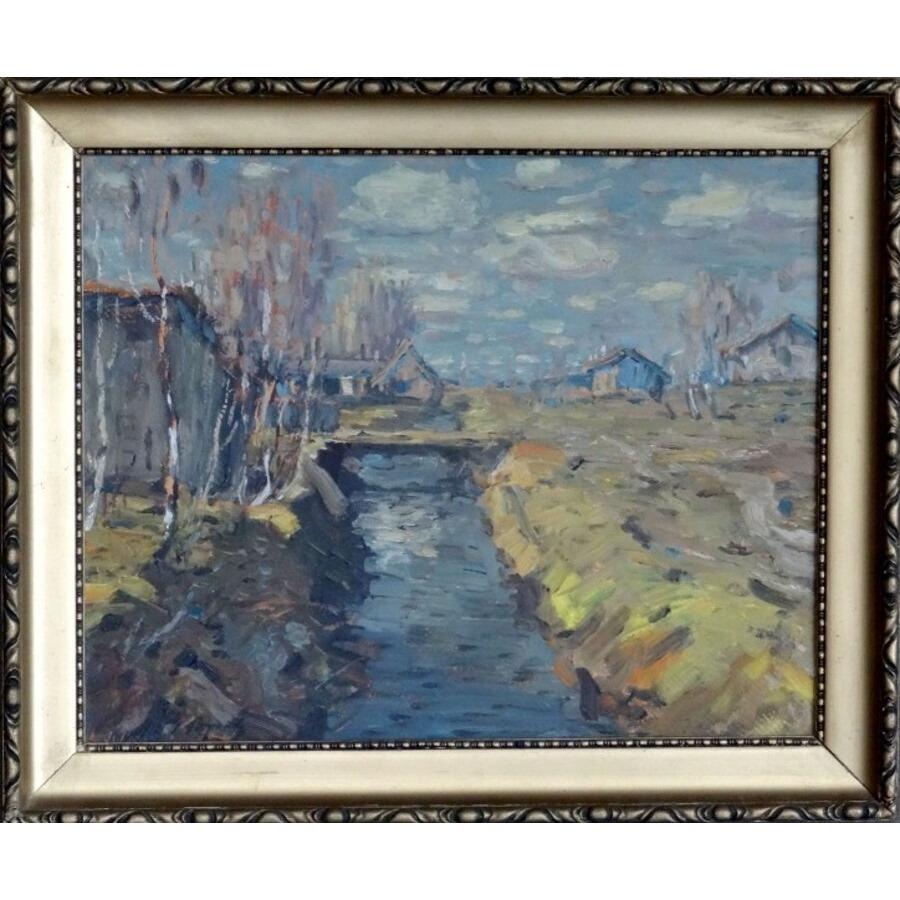 Río. 1933. Óleo sobre cartón. 36 x 43 cm - Painting de Janis Pupols
