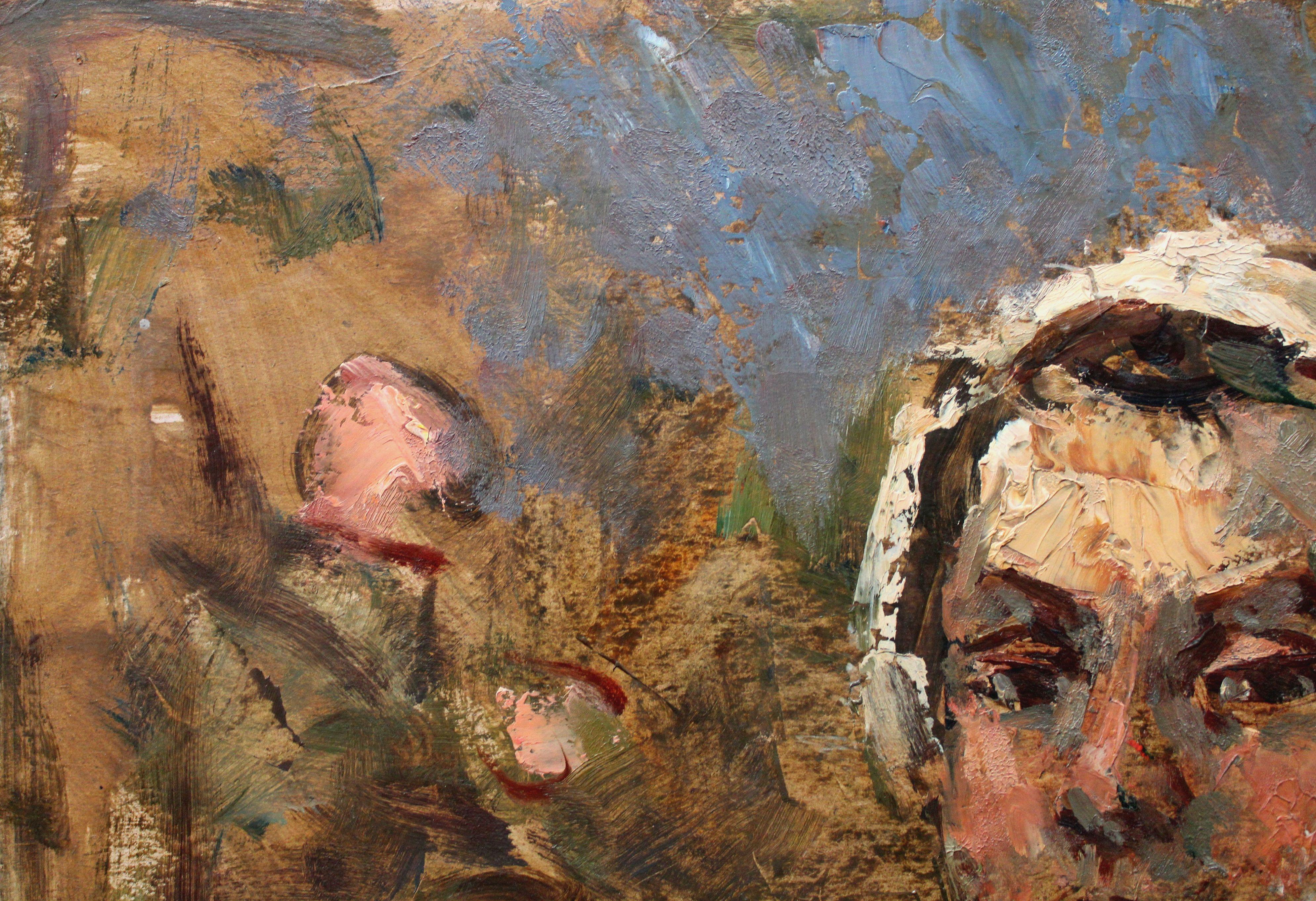 En el jardín de otoño. Óleo sobre cartón, 80 x 57 cm en venta 1