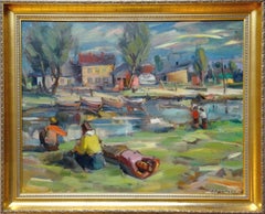 Le fleuve. Toile, carton, huile, 55.5x70.5 cm