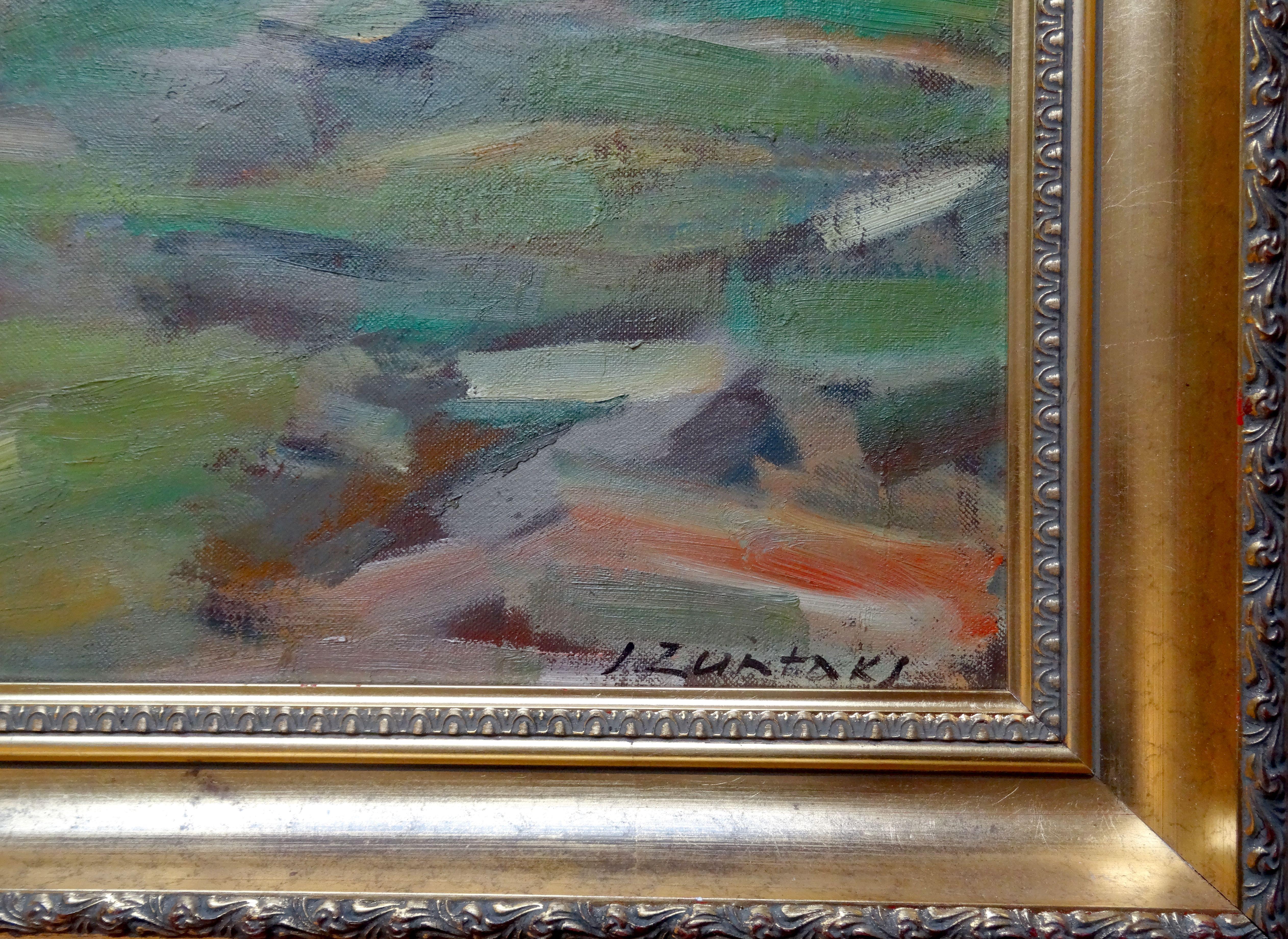 Am Fluss. Leinwand, Karton, Öl, 55,5x70,5 cm (Impressionismus), Painting, von Janis Rudolfs Zuntaks