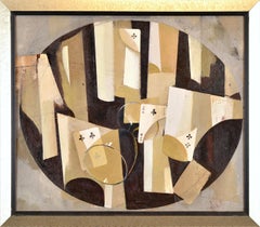 Fallen glass. 1999, oil, collage on cardboard, 45x59 cm