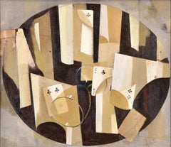 Fallen glass. 1999, oil, collage on cardboard, 45x59 cm