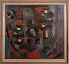 Stilleben mit Amboss. Öl auf Karton, 93x100 cm