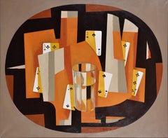 The game VI. 2004. Oil and collage on cardboard, 90x110 cm