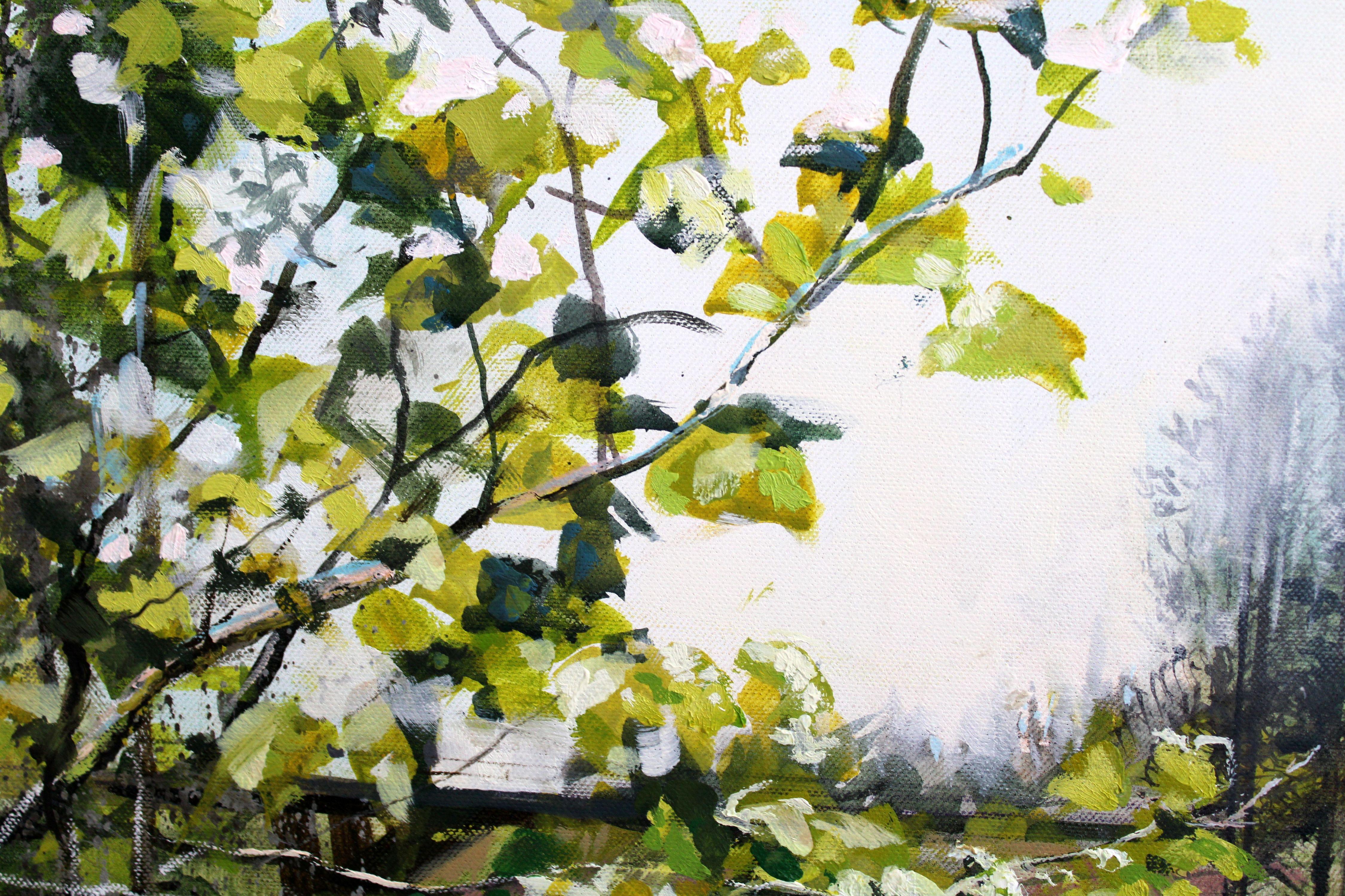 Amata river in spring. 2024, oil on canvas, 70x90 cm For Sale 3