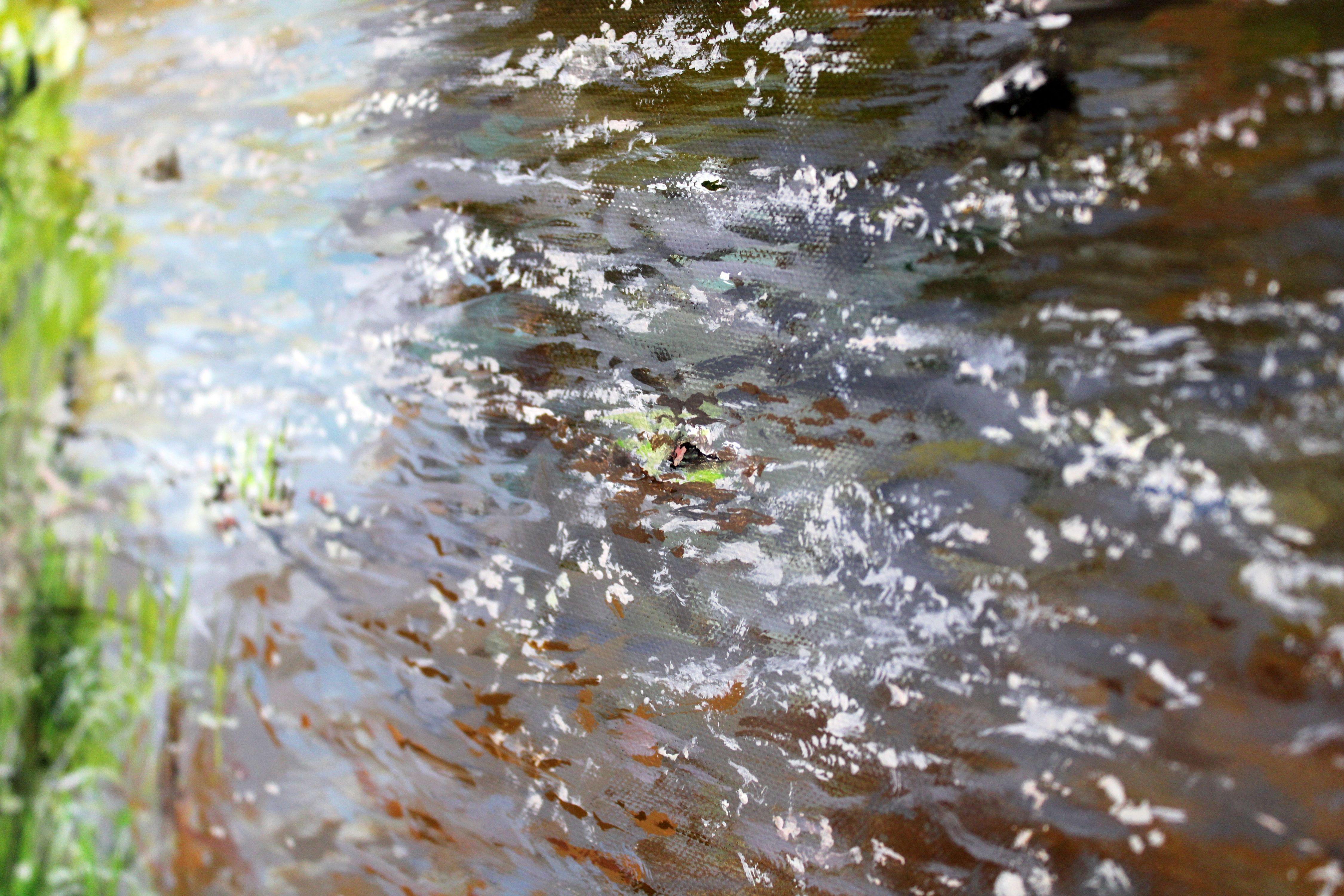 Amata river in spring. 2024, oil on canvas, 70x90 cm For Sale 5
