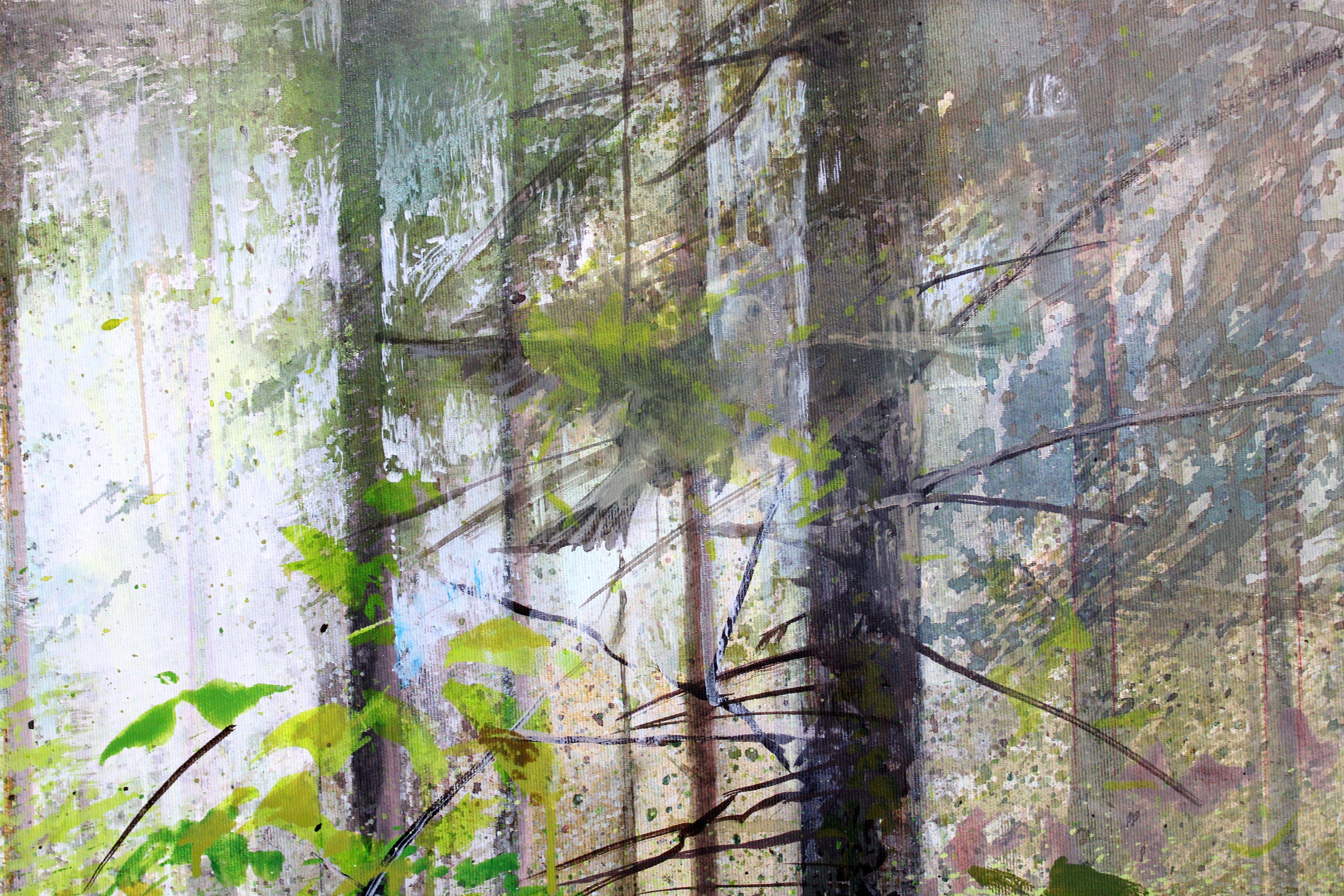 On the forest trail. 2023., canvas, acrylic, 90x120 cm For Sale 1