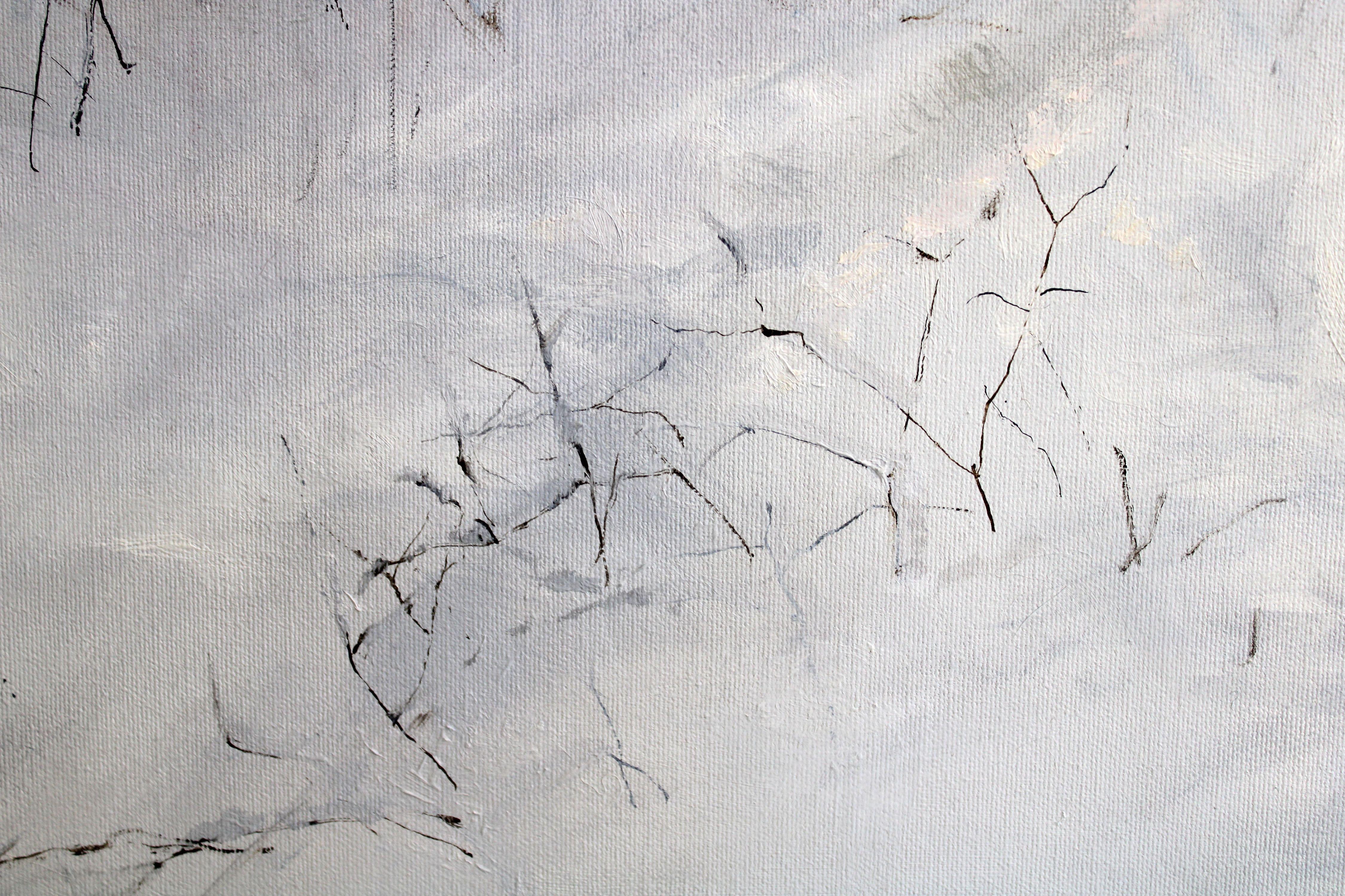 Winterstraße im Wald. 2023, Öl auf Leinwand, 60x80 cm

