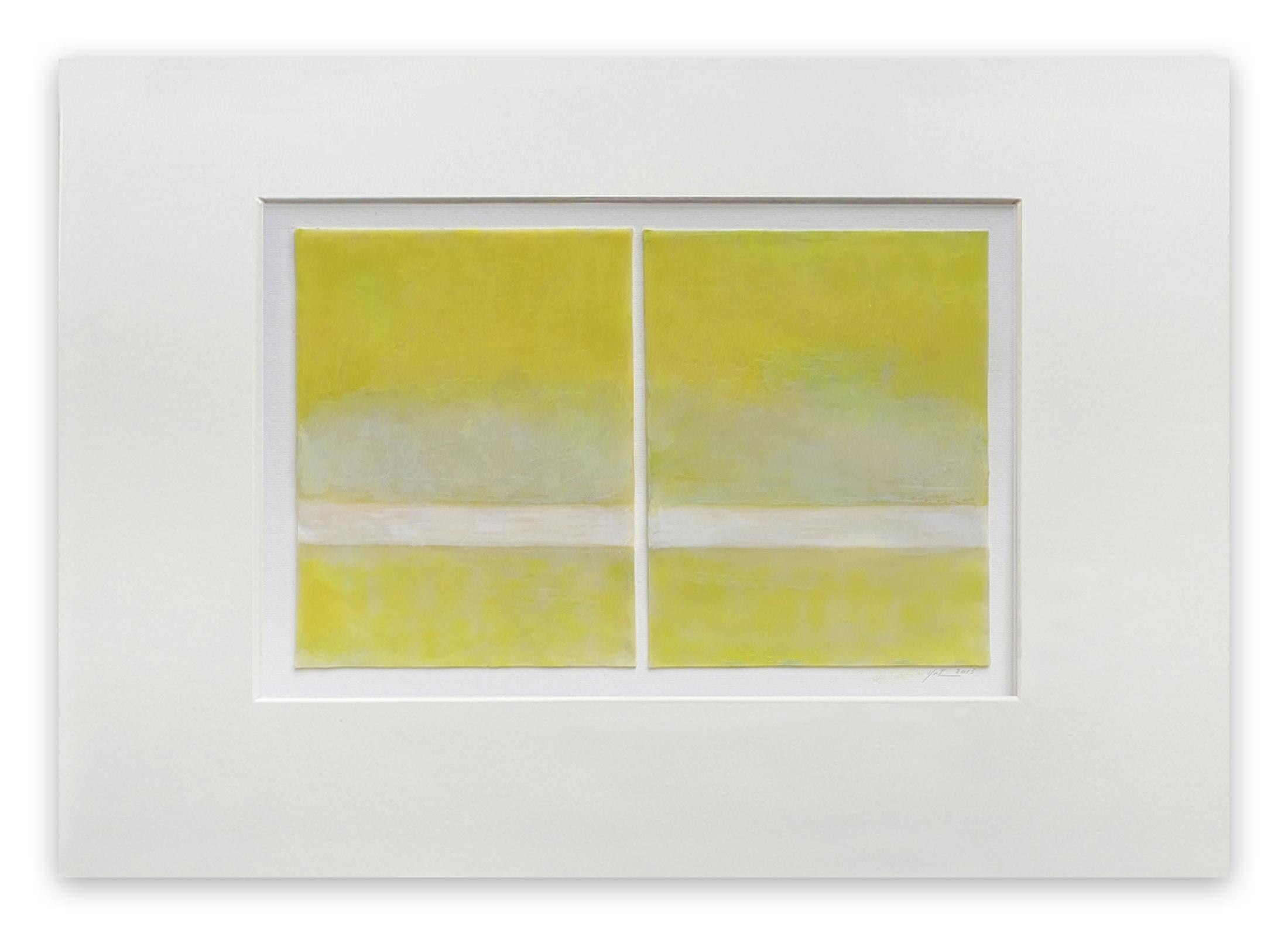 Janise Yntema Abstract Painting – Celedon Mist (Abstraktes Gemälde)