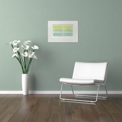 Chartreuse Over Cerelean (Abstract painting)