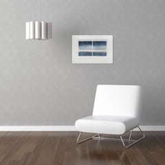 Indigo sur gris (peinture abstraite)