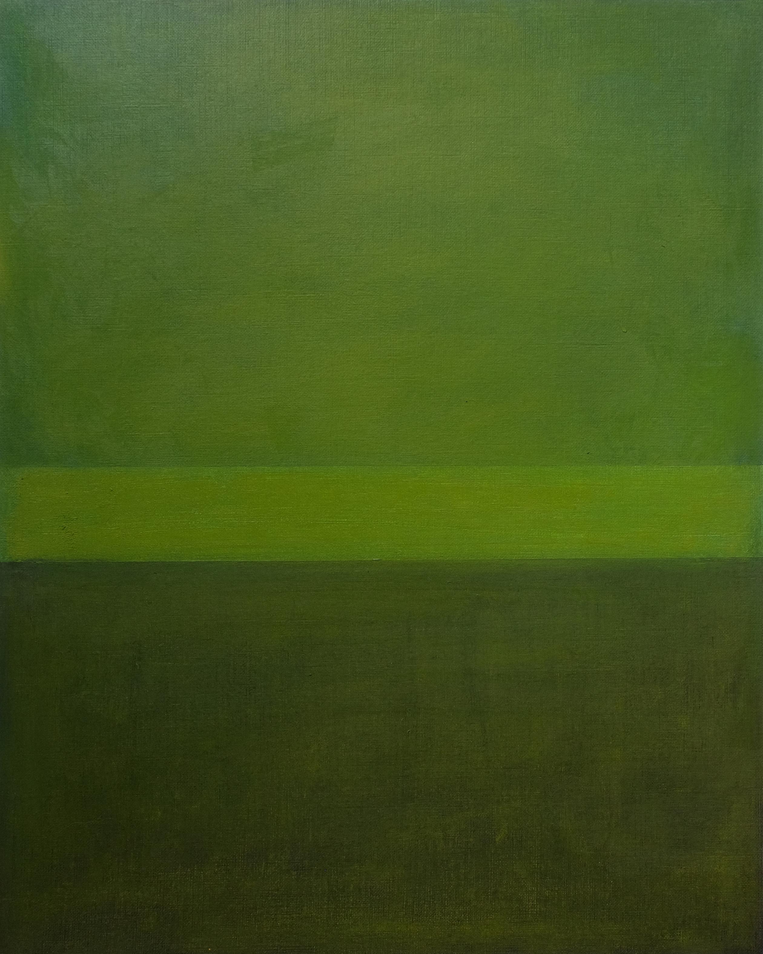 Muschio lineare (Pittura astratta) - Painting Astratto di Janise Yntema