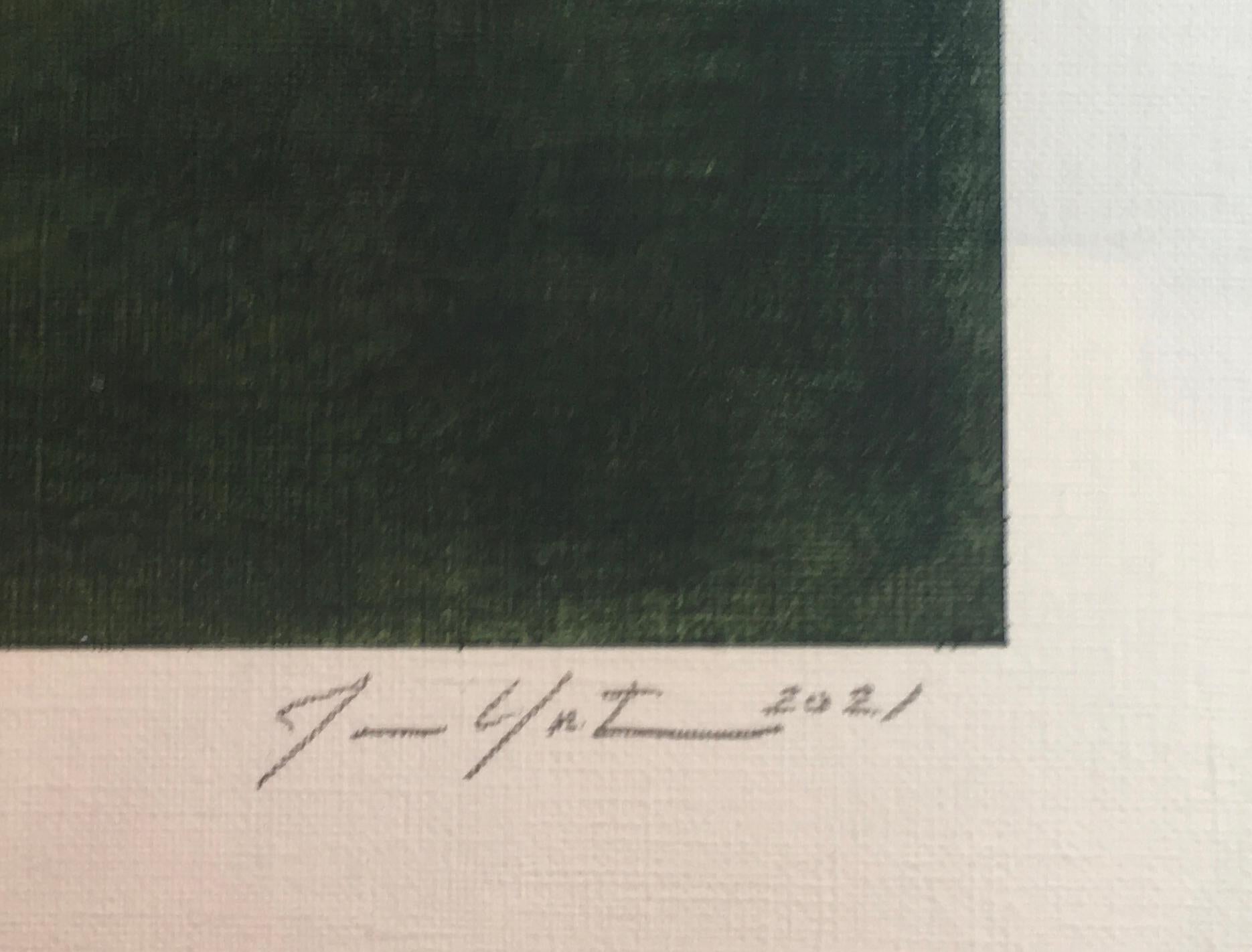 Alambicco lineare (Pittura astratta) - Abstract Painting Grigio di Janise Yntema