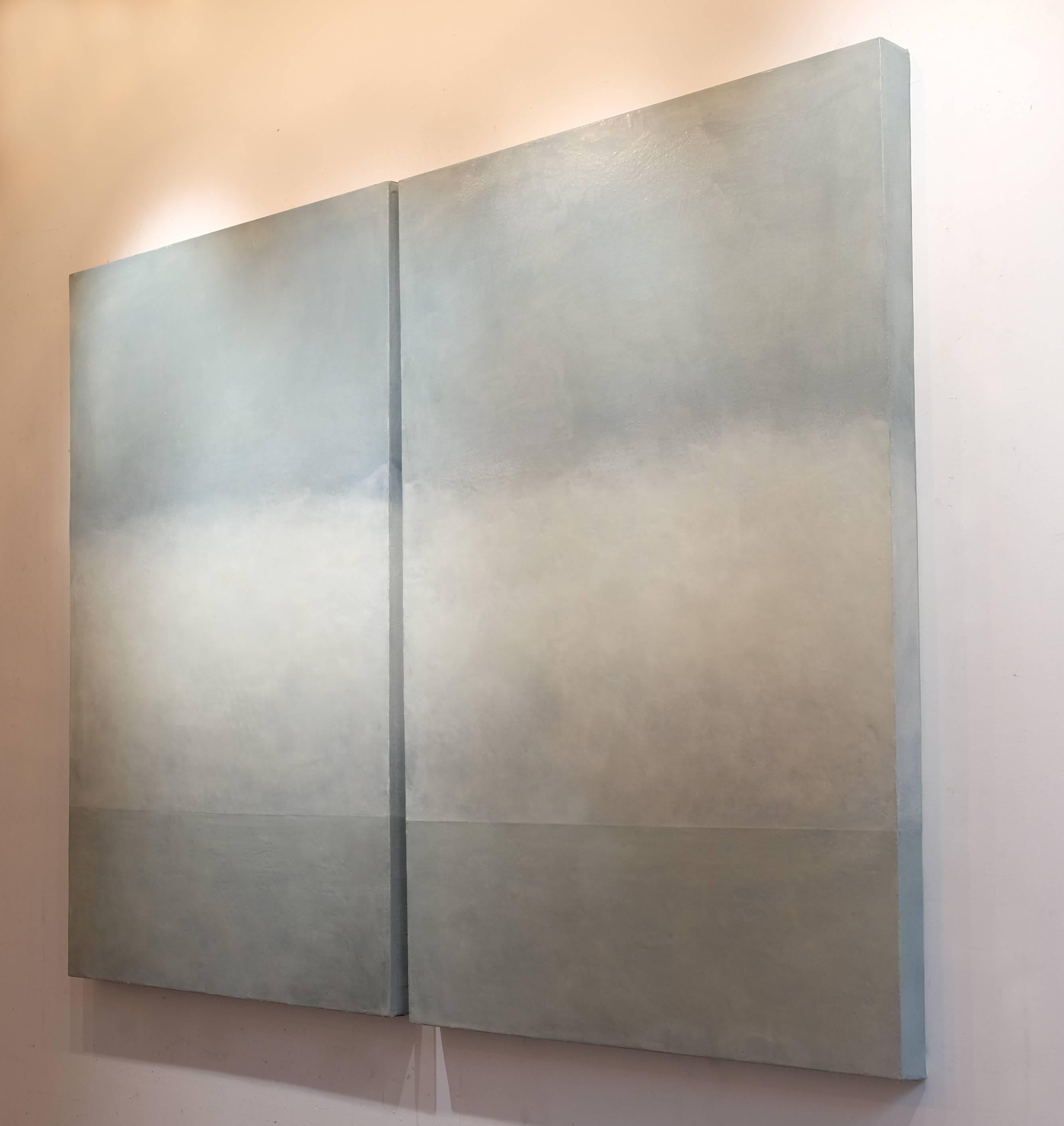 Murmur (Pittura astratta) - Abstract Painting Grigio di Janise Yntema
