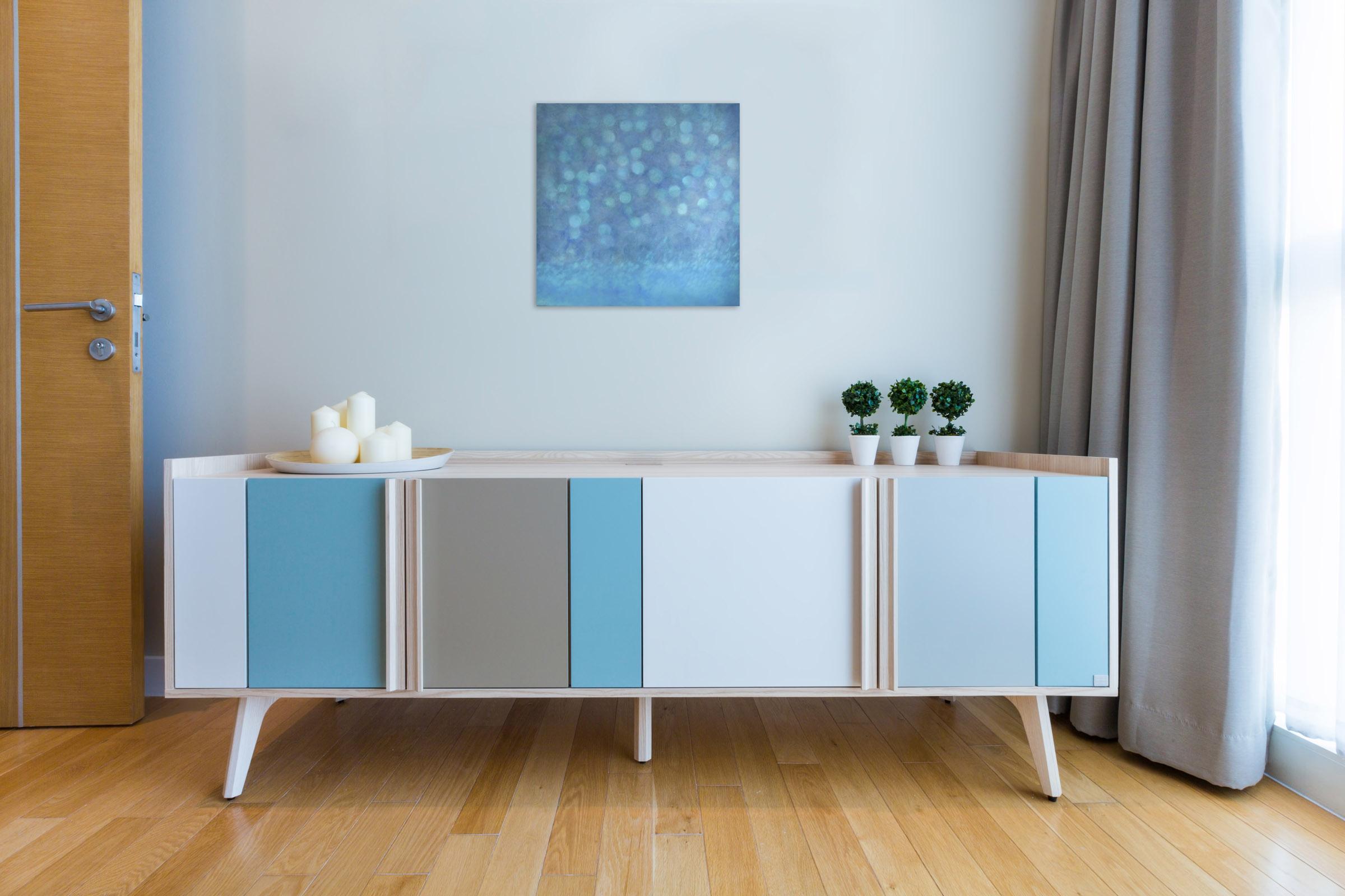 Blu ossidiana (Pittura astratta) - Painting di Janise Yntema